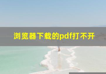 浏览器下载的pdf打不开