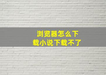 浏览器怎么下载小说下载不了