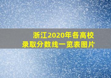 浙江2020年各高校录取分数线一览表图片