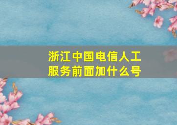 浙江中国电信人工服务前面加什么号