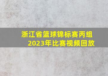 浙江省篮球锦标赛丙组2023年比赛视频回放