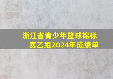 浙江省青少年篮球锦标赛乙组2024年成绩单