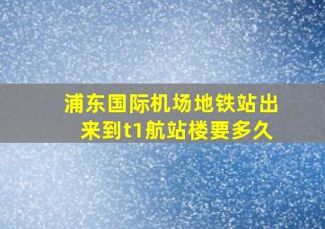 浦东国际机场地铁站出来到t1航站楼要多久