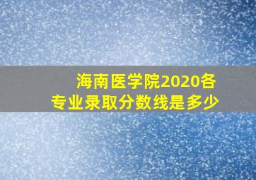 海南医学院2020各专业录取分数线是多少