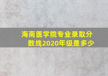 海南医学院专业录取分数线2020年级是多少