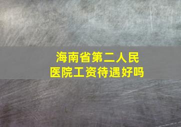 海南省第二人民医院工资待遇好吗