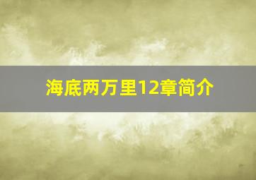 海底两万里12章简介