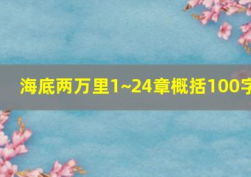 海底两万里1~24章概括100字