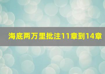 海底两万里批注11章到14章