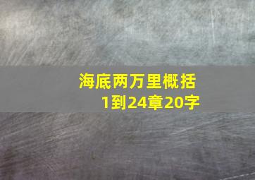 海底两万里概括1到24章20字