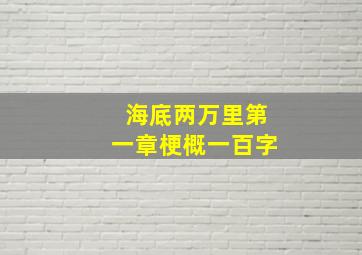 海底两万里第一章梗概一百字