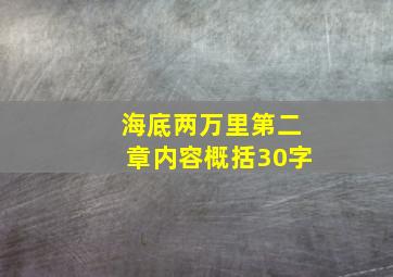 海底两万里第二章内容概括30字