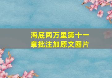 海底两万里第十一章批注加原文图片