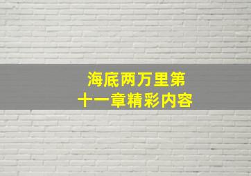 海底两万里第十一章精彩内容