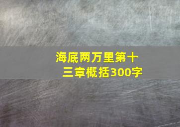 海底两万里第十三章概括300字