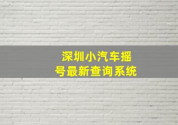 深圳小汽车摇号最新查询系统