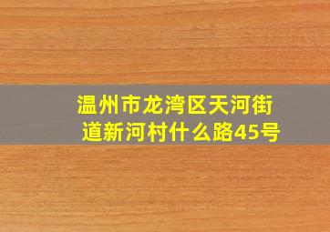 温州市龙湾区天河街道新河村什么路45号