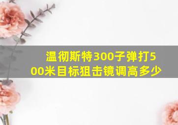 温彻斯特300子弹打500米目标狙击镜调高多少