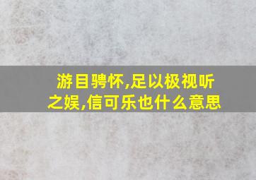 游目骋怀,足以极视听之娱,信可乐也什么意思