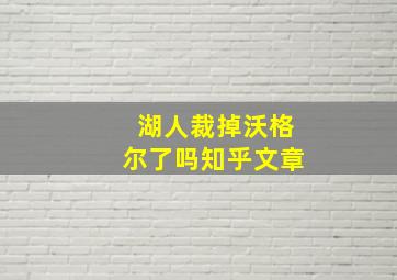 湖人裁掉沃格尔了吗知乎文章