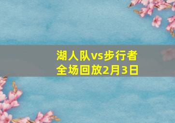 湖人队vs步行者全场回放2月3日