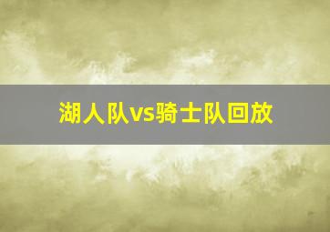 湖人队vs骑士队回放