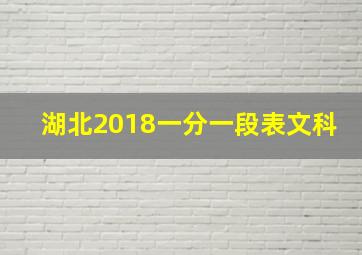 湖北2018一分一段表文科