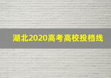 湖北2020高考高校投档线