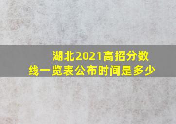 湖北2021高招分数线一览表公布时间是多少