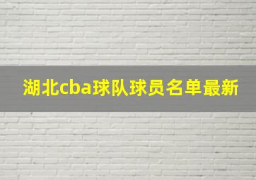 湖北cba球队球员名单最新