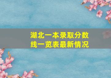 湖北一本录取分数线一览表最新情况