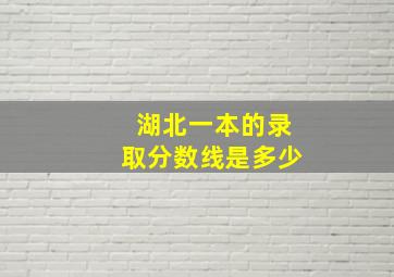 湖北一本的录取分数线是多少