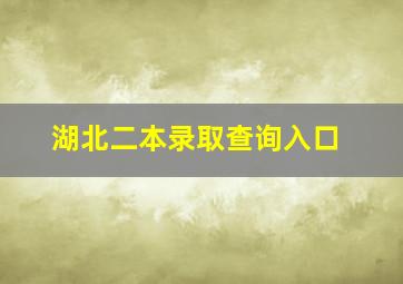 湖北二本录取查询入口