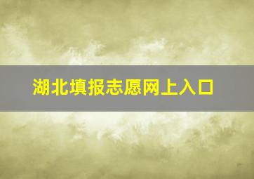 湖北填报志愿网上入口