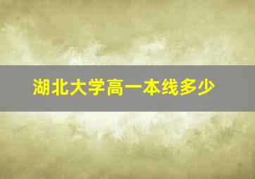 湖北大学高一本线多少