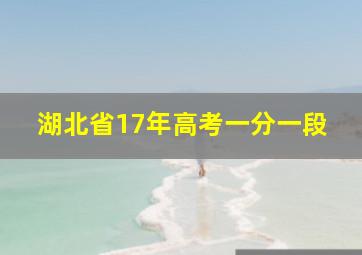 湖北省17年高考一分一段