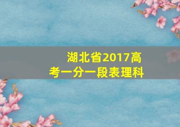 湖北省2017高考一分一段表理科