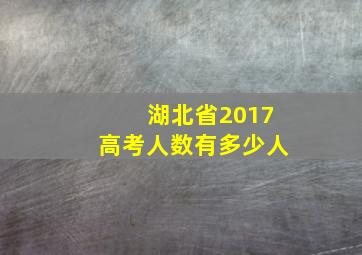 湖北省2017高考人数有多少人