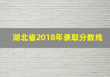 湖北省2018年录取分数线