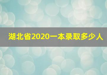 湖北省2020一本录取多少人