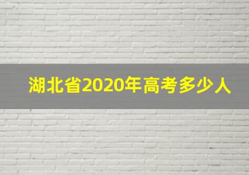 湖北省2020年高考多少人