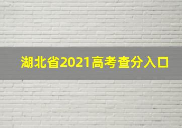 湖北省2021高考查分入口