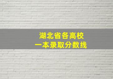 湖北省各高校一本录取分数线