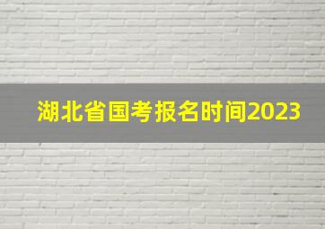 湖北省国考报名时间2023