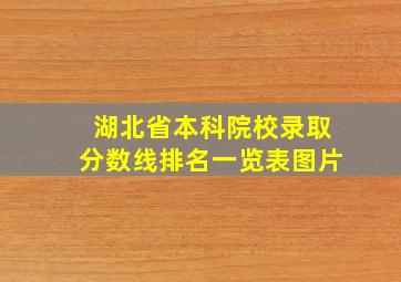 湖北省本科院校录取分数线排名一览表图片