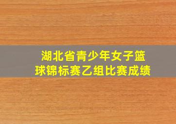 湖北省青少年女子篮球锦标赛乙组比赛成绩