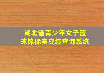 湖北省青少年女子篮球锦标赛成绩查询系统