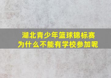 湖北青少年篮球锦标赛为什么不能有学校参加呢