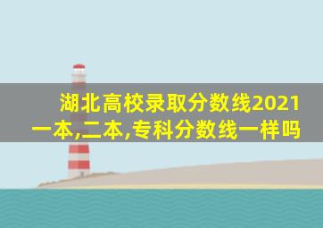 湖北高校录取分数线2021一本,二本,专科分数线一样吗