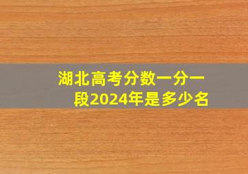 湖北高考分数一分一段2024年是多少名